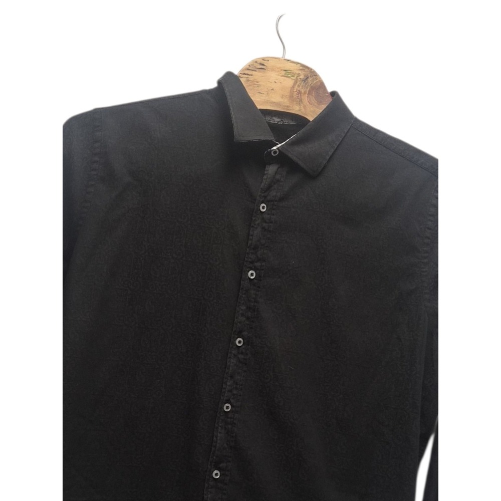 Robert Graham Mens Classic Fit Black Long Sleeve Button Up Paisley Size 3XL